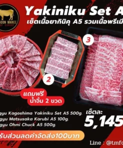 Yakiniku Set A5 เซ็ตรวมเนื้อยากินิกุพรีเมียม