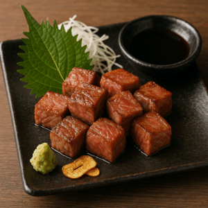 เนื้อโกเบ หั่นเต๋า